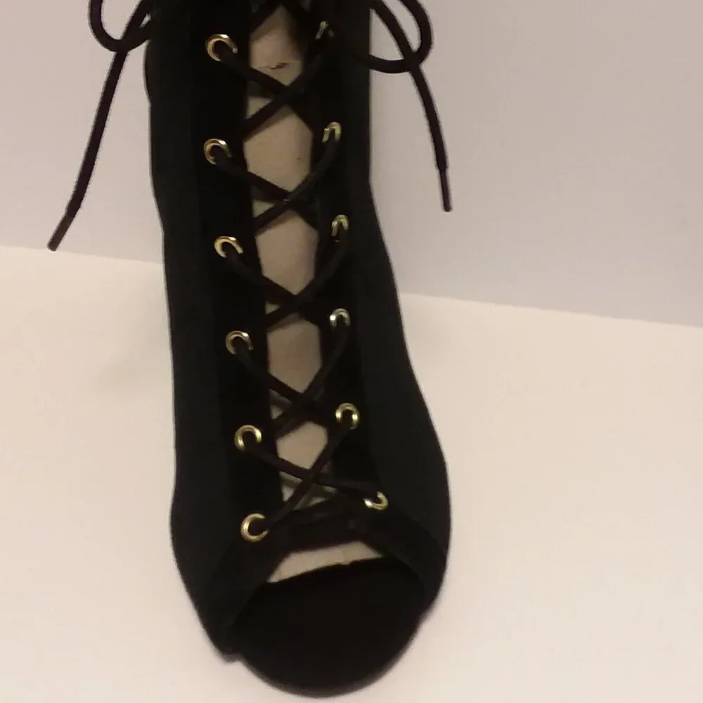 Guess Womens Calene 2 Black Over-The-Knee Stretch Boots Cosplay Lace-up Size 8.5